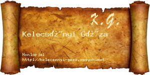 Kelecsényi Géza névjegykártya
