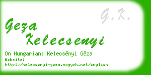 geza kelecsenyi business card