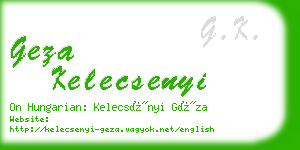 geza kelecsenyi business card